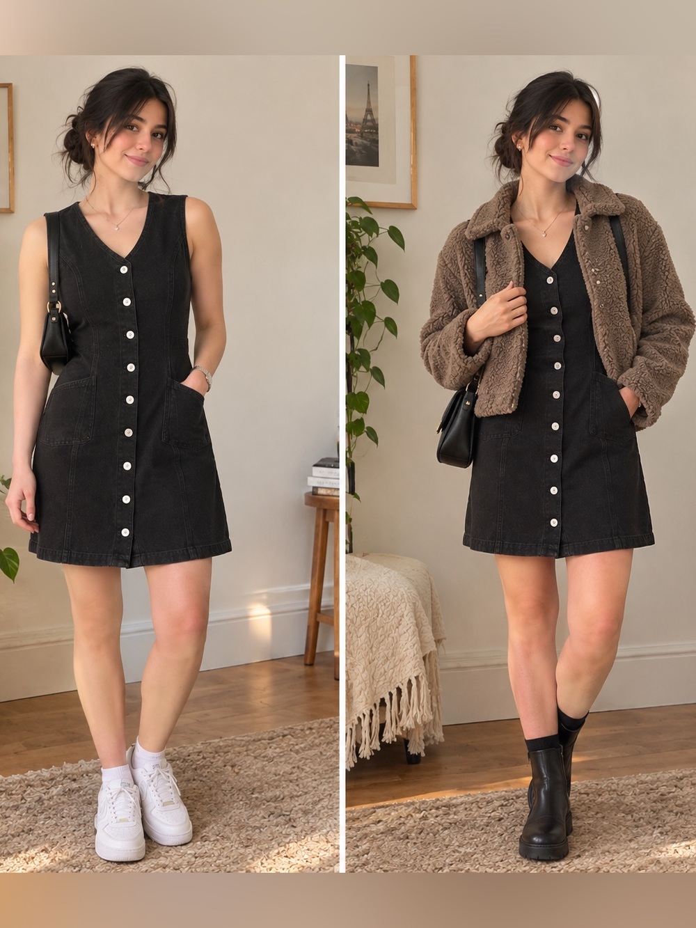 Levi’s Black Denim Dress Size Small NWT Sleeveless Button Front Pockets